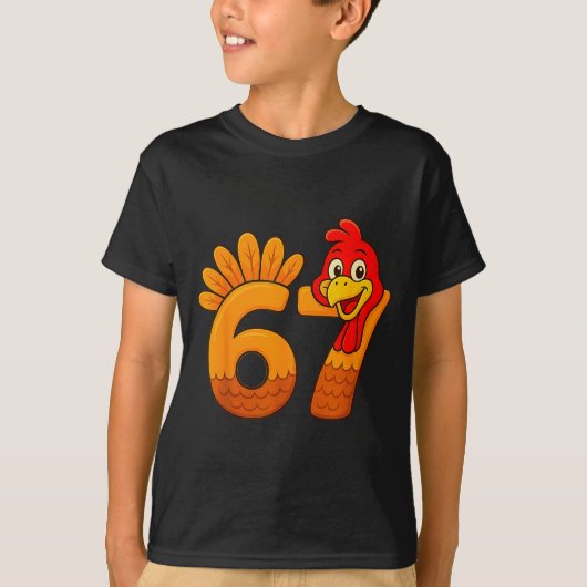Funny 67 Thanksgiving Turkey Face 67 Number T-shirt (Voorkant)