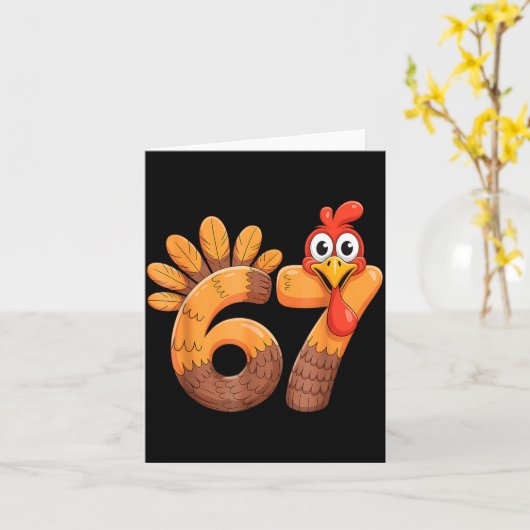 Funny 67 Thanksgiving Turkey Kaart (Gele Bloem)
