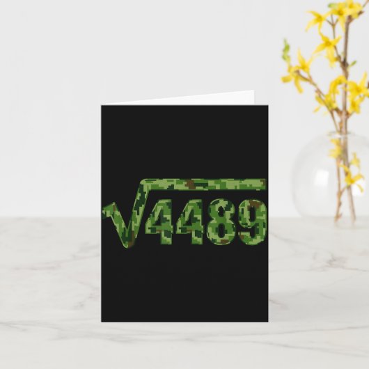 Funny 67 Trendy Square Root 4489 Camo Tee  Kaart (Gele Bloem)