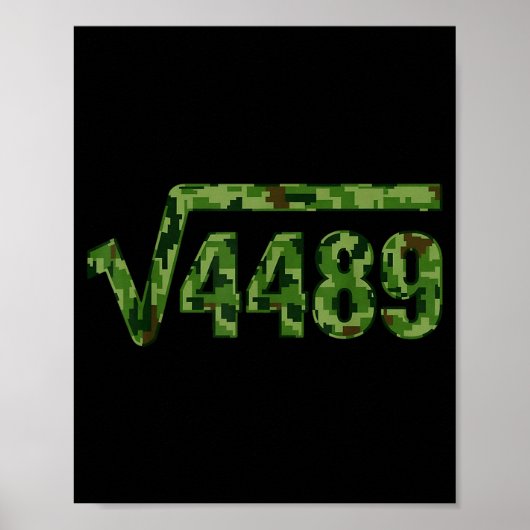 Funny 67 Trendy Square Root 4489 Camo Tee  Poster (Voorkant)