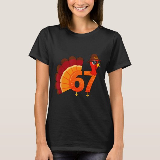 Funny 67 Turkey Meme Thanksgiving Humor Design Men T-shirt (Voorkant)