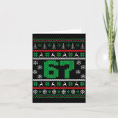 Funny 67 Ugly Christmas Sweater Six Seven Meme Mat Kaart (Voorkant)