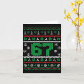 Funny 67 Ugly Christmas Sweater Six Seven Meme Mat Kaart (Gele Bloem)