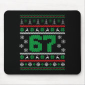 Funny 67 Ugly Christmas Sweater Six Seven Meme Mat Muismat (Voorkant)