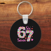Funny 67 Valentine Six Seven Candy Heart 6 7 Meme  Sleutelhanger (Voorkant)