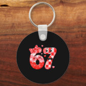 Funny 67 Valentines Meme Six Seven Heart 6 7 Women Sleutelhanger (Voorkant)