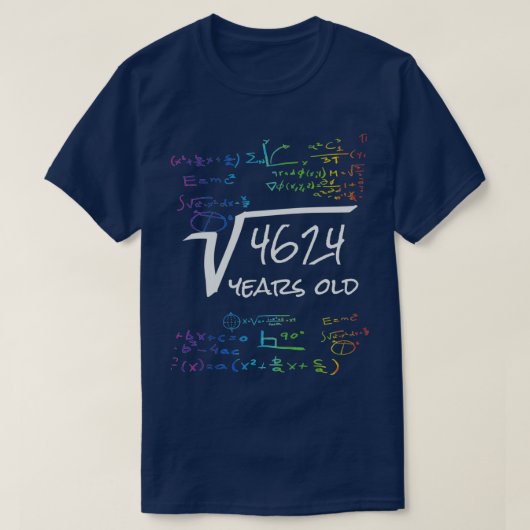 Funny 68th Birthday Wiskunde Design Square Root va T-shirt (Design voorkant)