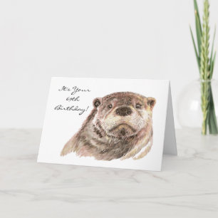 Funny 69th Birthday Cute Otter Natuur, Wildlife Kaart