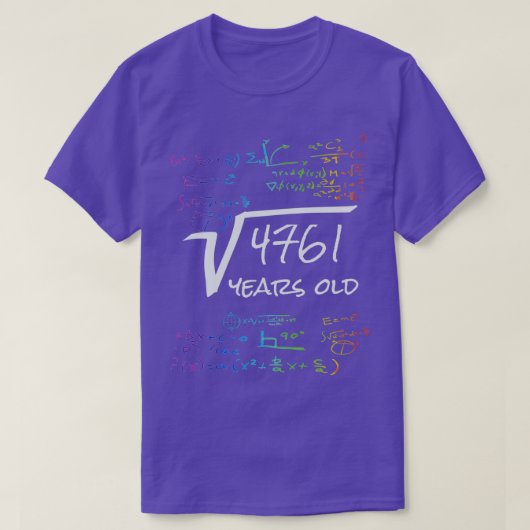 Funny 69th Birthday Wiskunde Design Square Root va T-shirt (Design voorkant)