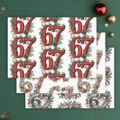 Funny 6 7 Brainrot Meme Christmas Set of 3 Inpakpapier Vel