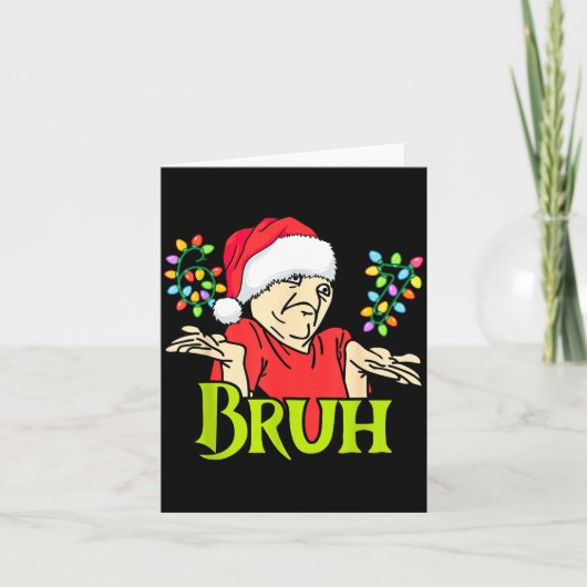 Funny 6 7 Bruh Merry Christmas Santa 67 Meme Men W Kaart (Voorkant)