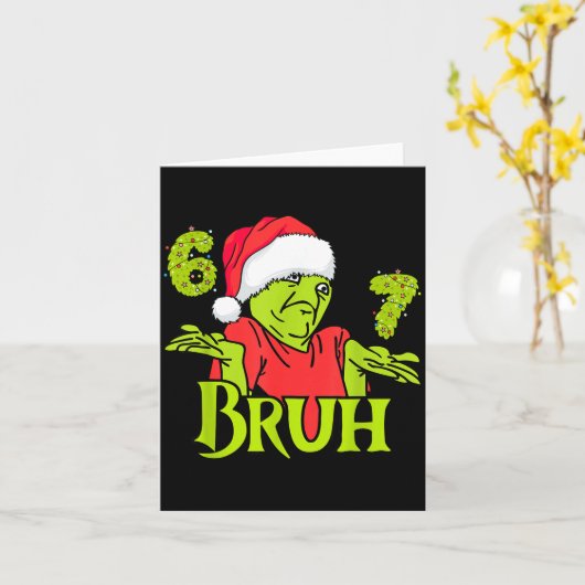 Funny 6 7 Bruh Merry Christmas Santa 67 Meme Men W Kaart (Gele Bloem)