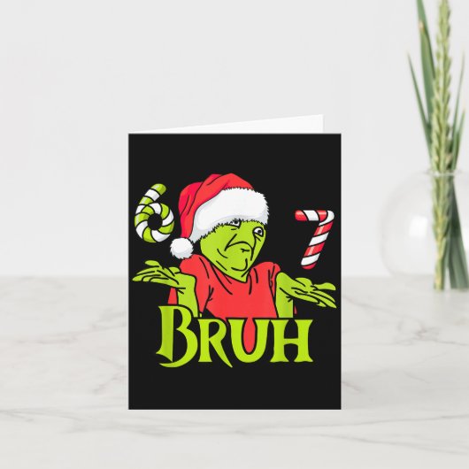 Funny 6 7 Bruh Merry Christmas Santa 67 Meme Men W Kaart (Voorkant)