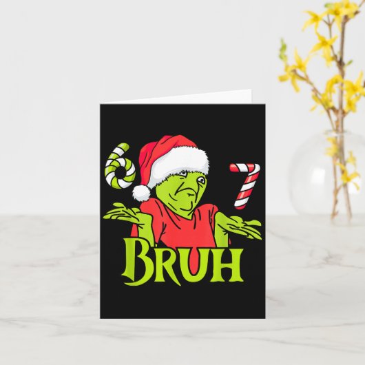 Funny 6 7 Bruh Merry Christmas Santa 67 Meme Men W Kaart (Gele Bloem)