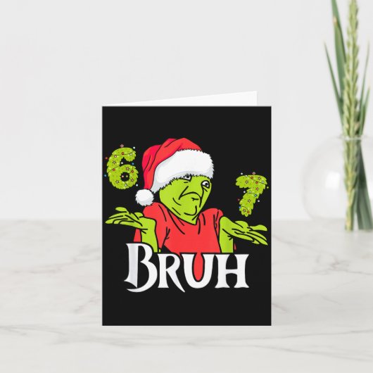 Funny 6 7 Bruh Merry Christmas Santa 67 Meme Men W Kaart (Voorkant)