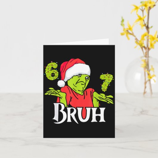 Funny 6 7 Bruh Merry Christmas Santa 67 Meme Men W Kaart (Gele Bloem)