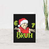 Funny 6 7 Bruh Merry Christmas Santa 67 Meme Men W Kaart (Voorkant)