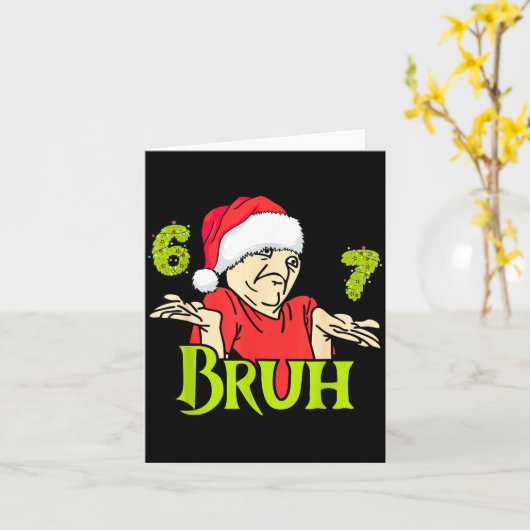 Funny 6 7 Bruh Merry Christmas Santa 67 Meme Men W Kaart (Gele Bloem)
