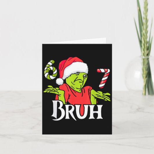 Funny 6 7 Bruh Merry Christmas Santa 67 Meme Men W Kaart (Voorkant)