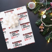Funny 6-7 Christmas Checklist Custom Name Inpakpapier Vel