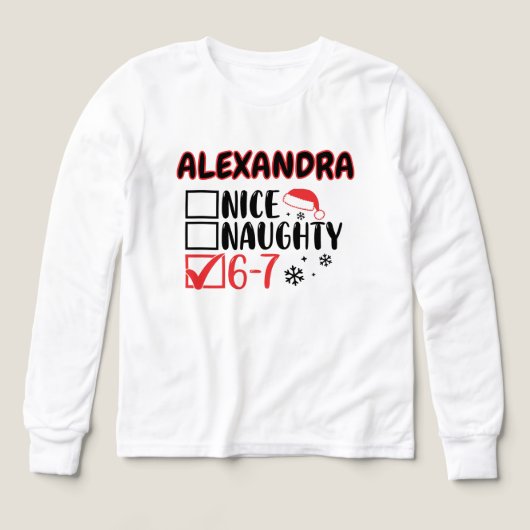Funny 6-7 Christmas Checklist Custom Name Shirts (Voorkant)