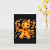 Funny 6 7 Christmas Leopard Bow Gingerbread Girls  Kaart (Gele Bloem)