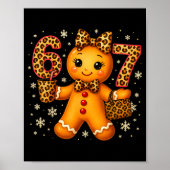 Funny 6 7 Christmas Leopard Bow Gingerbread Girls Poster (Voorkant)