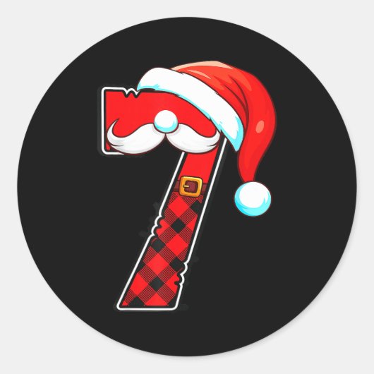 Funny 6 7 Couples Christmas Costume Matching Outfi Ronde Sticker (Voorkant)