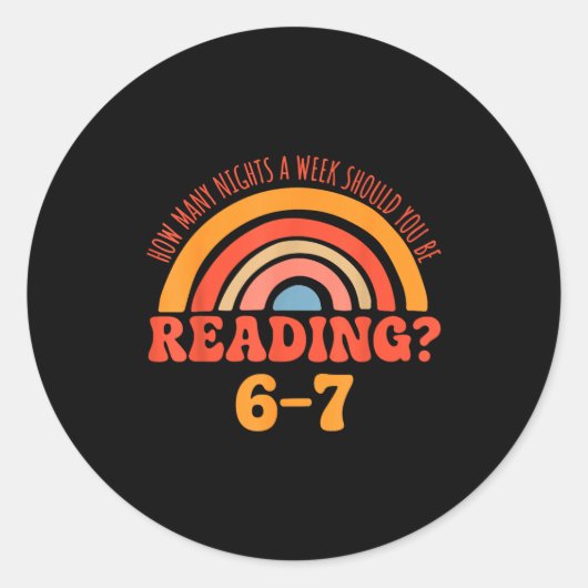 Funny 6-7 Englieacher 67 Meme Reading Ronde Sticker (Voorkant)