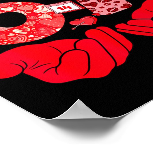 Funny 6 7 Hands Meme Cute Valentine's Day Six Seve Poster (Hoek)