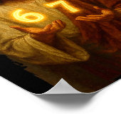 Funny 6 7 Jesus. Absurd Six Seven Meme, Weird Teen Poster (Hoek)