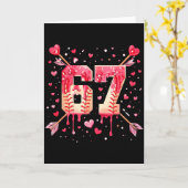 Funny 6 7 Melting Number Arrow Baseball Drip Valen Kaart (Gele Bloem)