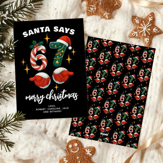 Funny 6-7 Meme 67 Christmas Feestdagenkaart