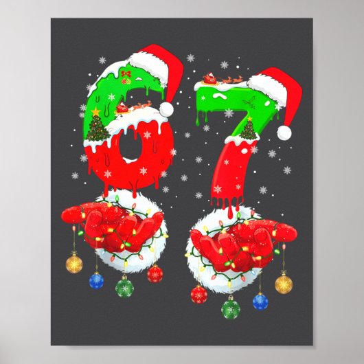 Funny 6 7 Meme 67 Gen Alpha 6 7 Hands Family Kids  Poster (Voorkant)