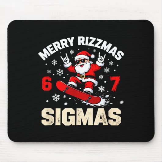 Funny 6-7 Meme Christmas Nice Naughty 67 Slang Tre Muismat (Voorkant)