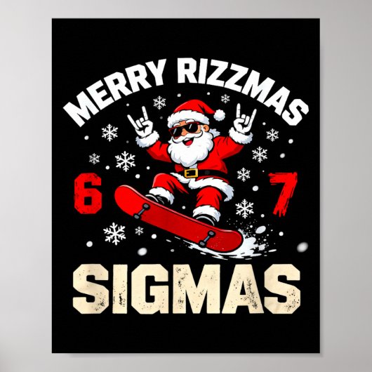 Funny 6-7 Meme Christmas Nice Naughty 67 Slang Tre Poster (Voorkant)