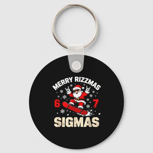 Funny 6-7 Meme Christmas Nice Naughty 67 Slang Tre Sleutelhanger (Voorkant)