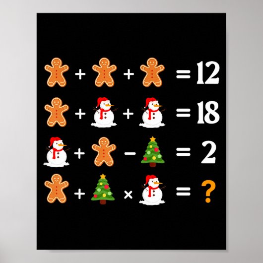 Funny 6 7 Meme Christmas Order Of Operations Math Poster (Voorkant)