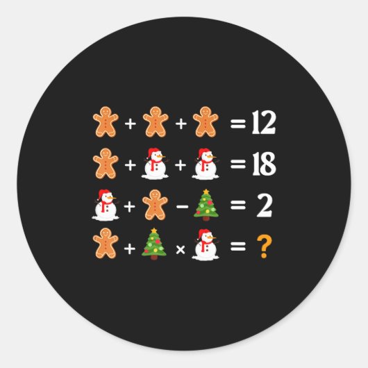 Funny 6 7 Meme Christmas Order Of Operations Math  Ronde Sticker (Voorkant)