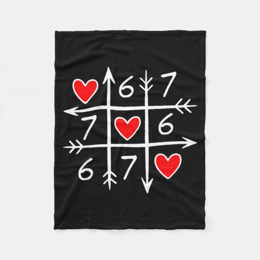 Funny 6 7 Meme Heart Gen Alpha Six Seven 67 Valent Fleece Deken (Voorkant)