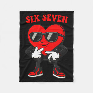 Funny 6 7 Meme Heart Gen Alpha Six Seven 67 Valent Fleece Deken