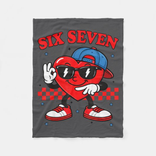 Funny 6 7 Meme Heart Six Seven 67 Valentine Couple Fleece Deken (Voorkant)