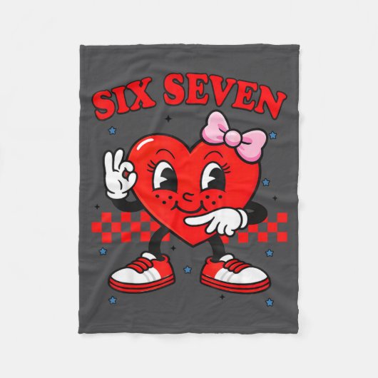 Funny 6 7 Meme Heart Six Seven 67 Valentine Couple Fleece Deken (Voorkant)