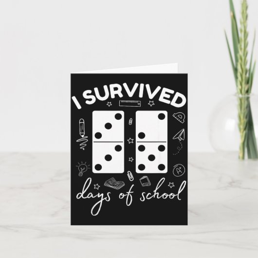 Funny 6 7 Meme I Survived 67 Days Of School Domino Kaart (Voorkant)