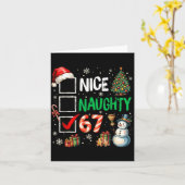 Funny 6-7 Meme Nice Naughty 67 Christmas Brain Rot Kaart (Gele Bloem)