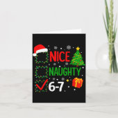 Funny 6-7 Meme Nice Naughty 67 Christmas Brain Rot Kaart (Voorkant)