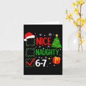 Funny 6-7 Meme Nice Naughty 67 Christmas Brain Rot Kaart (Gele Bloem)