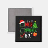 Funny 6-7 Meme Nice Naughty 67 Christmas Brain Rot Magneet (Voorkant / Achterkant)