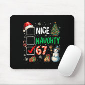 Funny 6-7 Meme Nice Naughty 67 Christmas Brain Rot Muismat (Met muis)