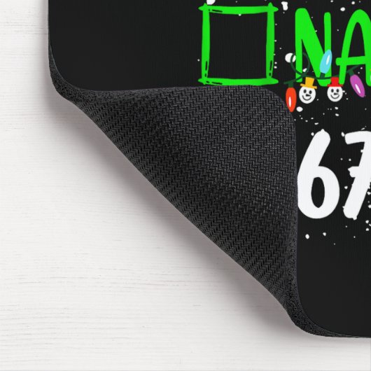 Funny 6-7 Meme Nice Naughty 67 Christmas Brain Rot Muismat (Hoek)